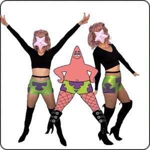 Sexy Patrick Star Costume—High Quality Pink Wig and Custom Sewn Shorts